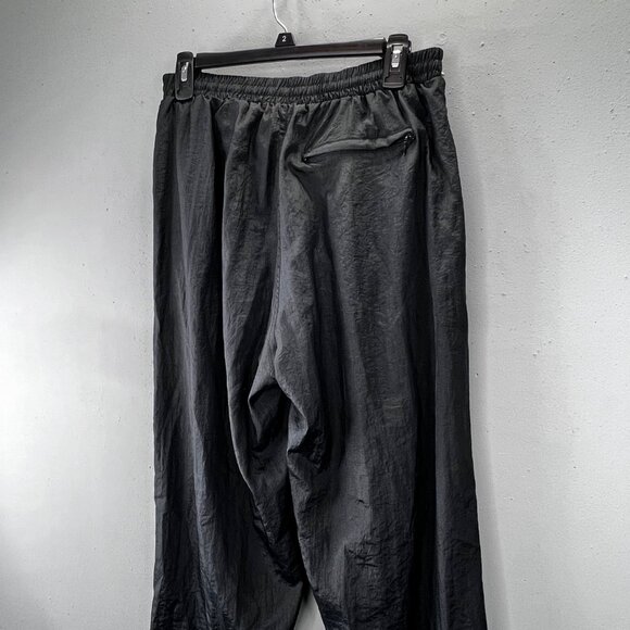 Vintage 80s Windbreaker Pants L Men Black Purple Lined Pockets Ankle Zip Warmup - Picture 4 of 6